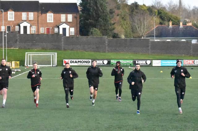 Derry City players are put through their paces as preseason begins at Brandywell.