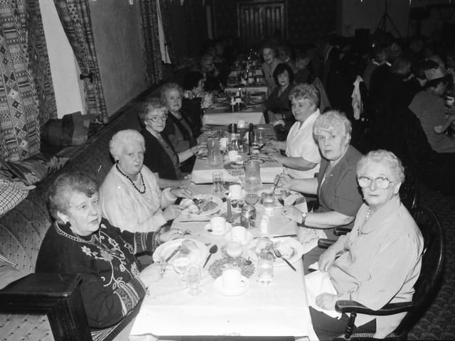 A group enjoying the Dove House Senior Citizens’ Christmas Party in the Delacroix.
