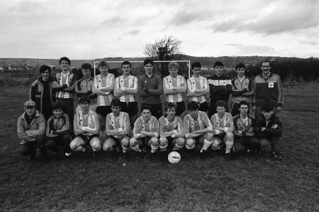 The Inishowen Youth Team defeated by Donegal Youths 1-0 in an inter-league clash at a very sticky Bonagee Reserves pitch in January 1988.