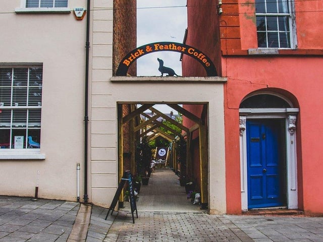 Brick & Feather Coffee on Great James' Street has a sheltered outdoor area and dog treats are available. Picture by Independent Derry