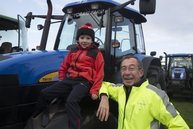 David McKeown and his grandson Jack McKeown pictured at Mosside Presbyterian Church Tractor run on Saturday to raise funds for the Air Ambulance Northern Ireland. PICTURE KEVIN MCAULEY/MCAULEY MULTIMEDIA