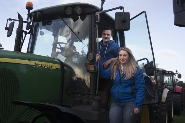Adam and Natasha Brown pictured at Mosside Presbyterian Church Tractor run on Saturday to raise funds for the Air Ambulance Northern Ireland. PICTURE KEVIN MCAULEY/MCAULEY MULTIMEDIA