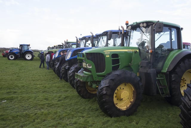 Line up  at Mosside Presbyterian Church Tractor run on Saturday to raise funds for the Air Ambulance Northern Ireland. PICTURE KEVIN MCAULEY/MCAULEY MULTIMEDIA