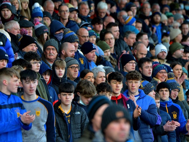 The support at Owenbeg pictured during Sunday's Ulster Intermediate Club Championship Final between Steelstown and Moortown.