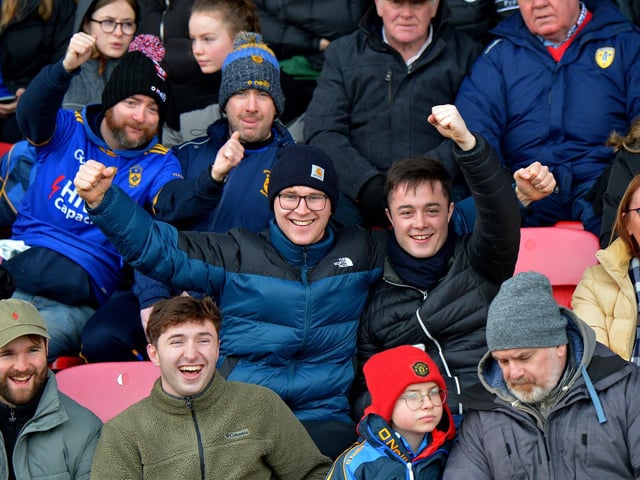 The game is going well for these Steelstown supporters during the second half.