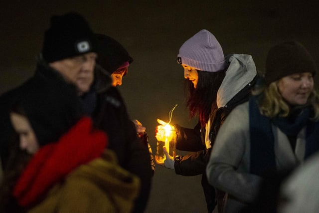 14/01/22 MCAULEY MULTIMEDIA...A candlelit Vigil is held in Portrush Co Antrim in memory of Ashling Murphy who was brutally murdered in Tullamore. Picture Steven McAuley/McAuley Multimedia