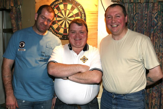The Villa team who played during the charity darts night at Portstewart Football Club. From left, Geoff Watt, Davy Glenn, and Davy Morrow, event organiser. CR2-152PL