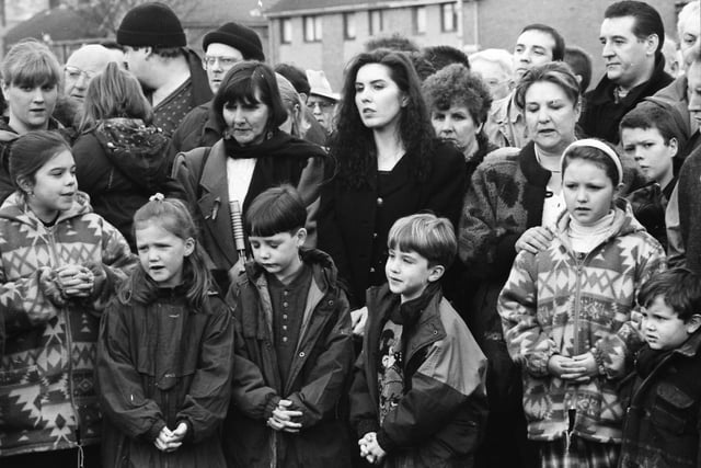 Bloody Sunday family members at the 1995 memorial service.