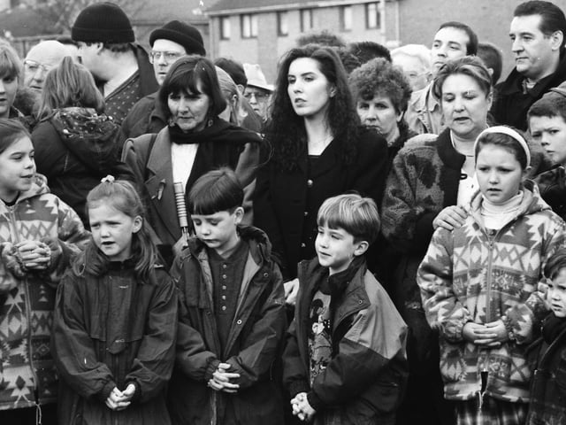 Bloody Sunday family members at the 1995 memorial service.
