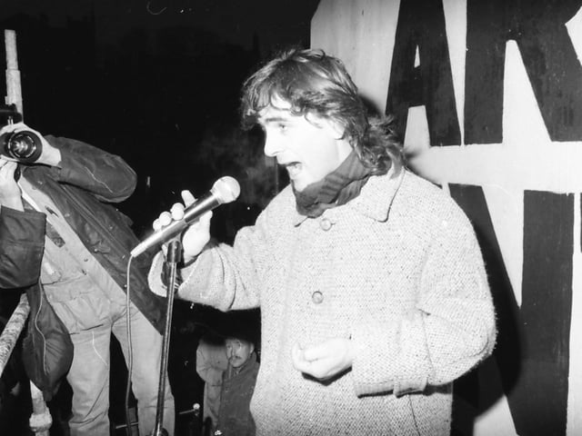 Paul Hill of the recently released Guildford Four at the 1990 march