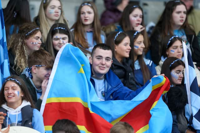 Fans enjoying the MacRory Cup final at the Athletic Grounds, Armagh. Picture: Matt Mackey / Press Eye.
