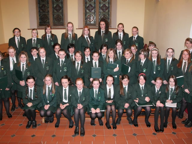 Members of St.Cecilia's College choir, who sang at the  College's Spring Recital held in Christ Church, Derry. (2405T10).