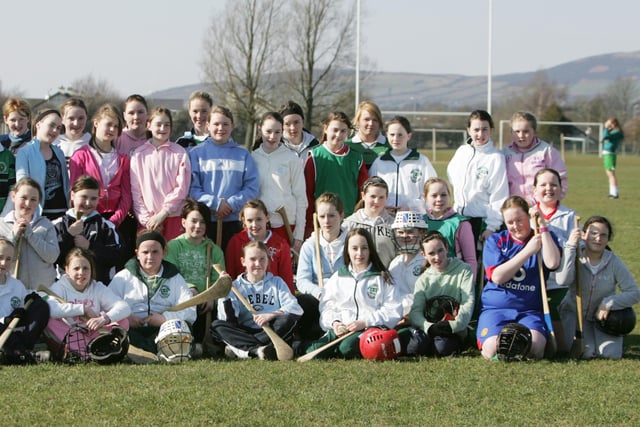 Students from St. Cecilia's College who participated in a camogie training course at Templemore Sports Complex organised by the Na Magha club in Derry. (2403JB27)