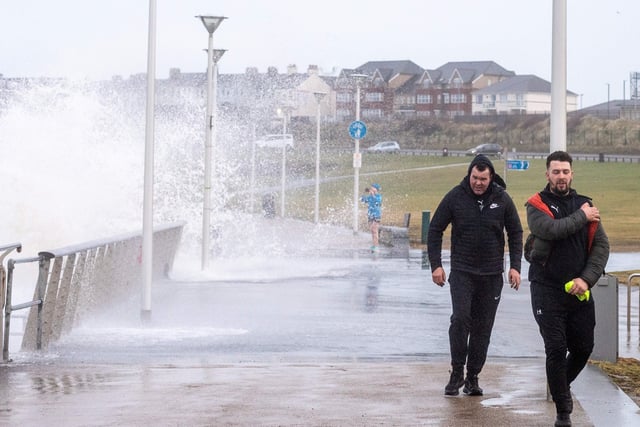 The amber warning for wind is in place until Monday morning. Picture: Kirth Ferris/Pacemaker Press