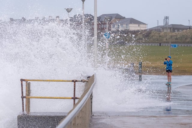 Capturing the waves at Portrush as Storm Franklin arrives. Picture: Kirth Ferris/Pacemaker Press