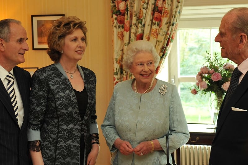 Irish President Mary McAleese and her husband Martin are received in Audience by Her Majesty the Queen and Prince Philip at Hillsborough Castle