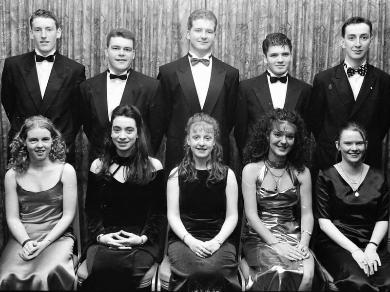 Seated are Blathnaid O'Donnell, Lisa McGrath, Mairead Gallagher, Tara Hegarty and Fiona Kelly. Standing are Sean McCabe, Paul Watson, Glenn Thompson, Paul Kerrigan and Niall McCallion.