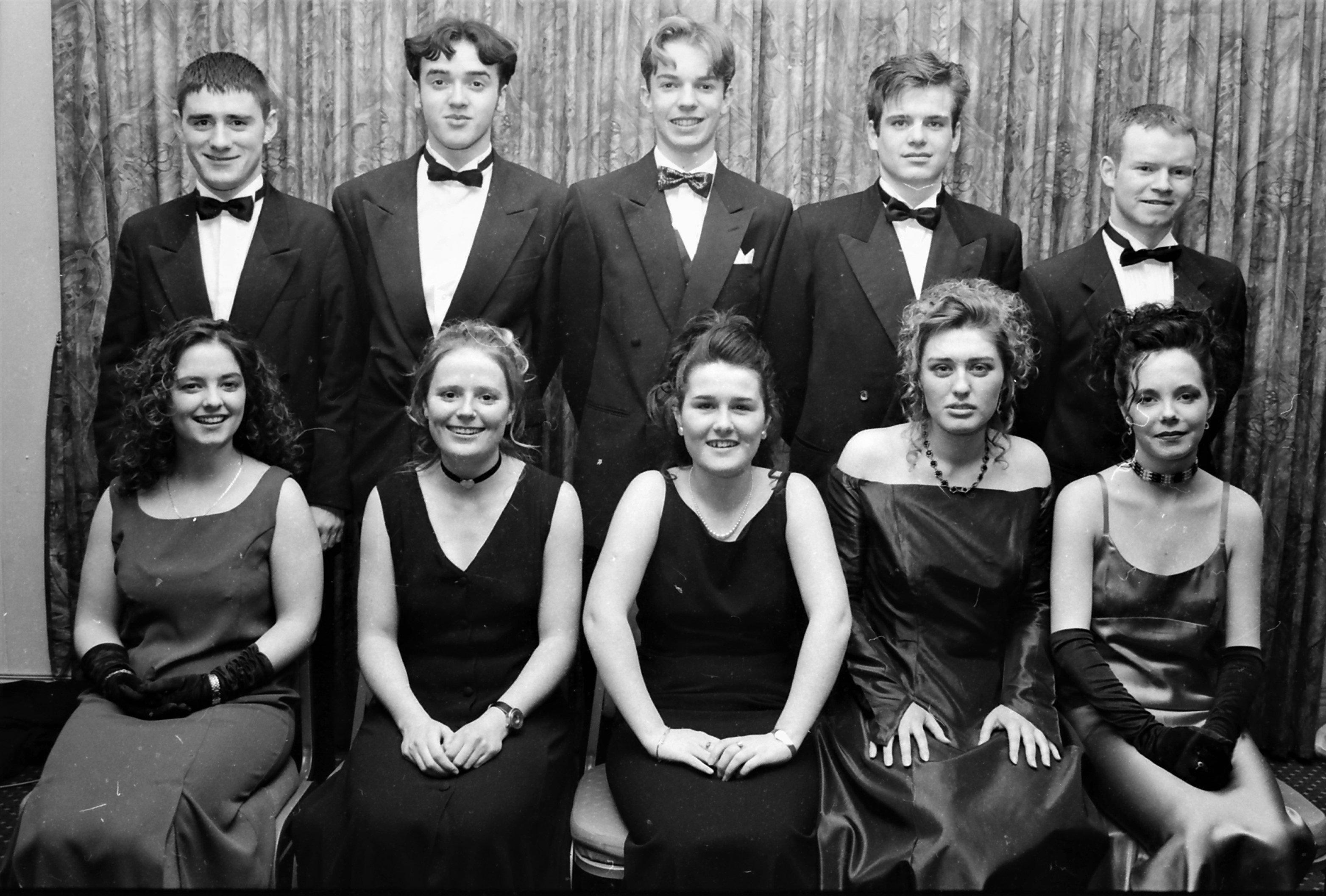 Seated are Mairead Quigley, Sinead Walker, Eve Moran, Catherine Quigley and Sbarina Gallagher. At back are Sean Campbell, Jonathan Fitzgerald, Christopher Beirne, Jonathan McNickle and Darren Craig.
