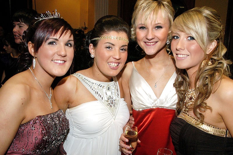 Shauna Devlin, Lisa Moore, Asilin McClements and Oonagh Rodgers were "dressed to thrill" at the annual Loretto College formal dinner in Ballymena.