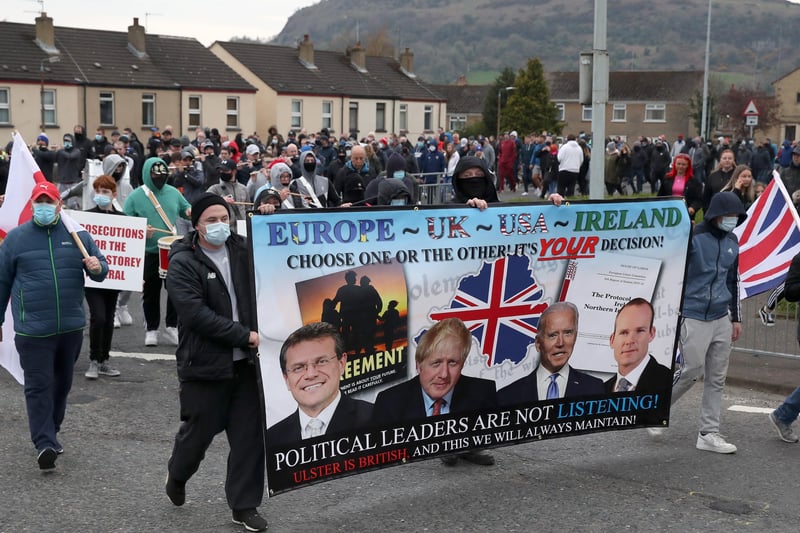 Loyalists opposed to the Irish Sea border took take to the streets in Newtownards and other townsNorthern Ireland this evening.

One message from a group of self-described 'hard line grassroots loyalists' calling itself the 'Loyalist Resistance Force' said "people are fed up with the current situation".