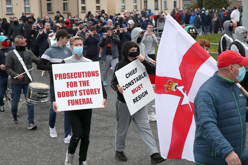 Loyalists opposed to the Irish Sea border took take to the streets in Newtownards