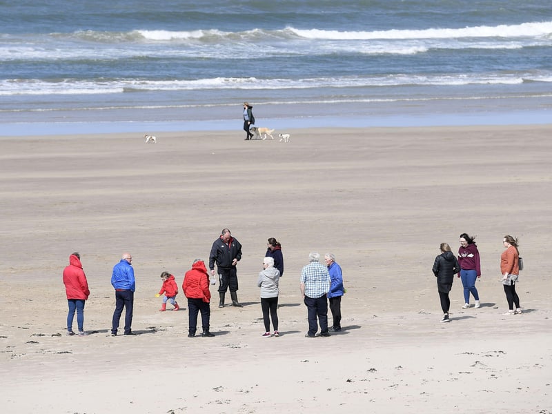 Castlerock Beach, at the end of a wonderful train journey from Derry.