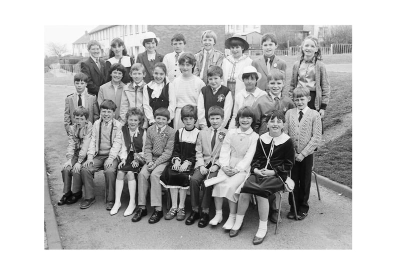 One of the 1983 Confirmation classes from St John's Primary School, Bligh's Lane, Derry.