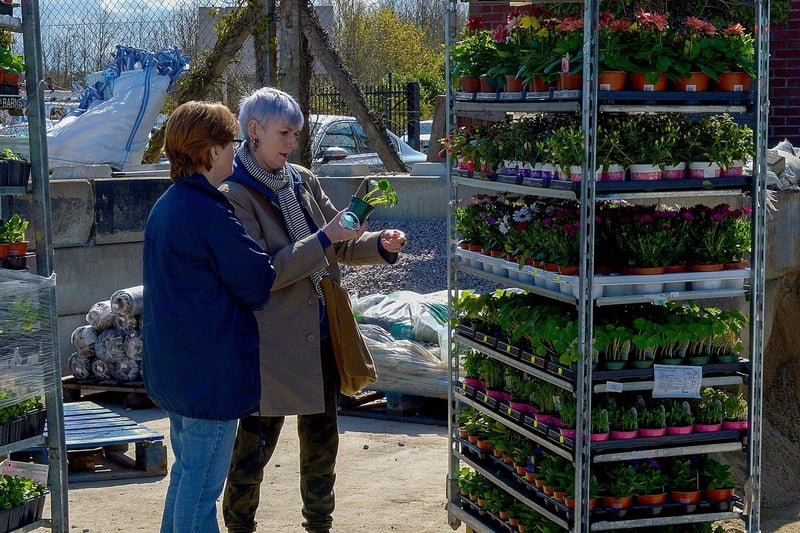 Customers shop for garden plants at the Springrowth Landscape and Garden Centre which has reopened after the recent easing of lockdown restrictions. DER2115GS – 026