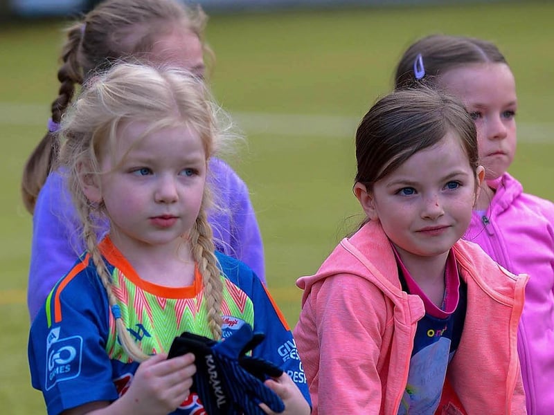 Doire Trasna nursery footballers pictured at a training session recently at the Foyle Arena. DER2115GS –