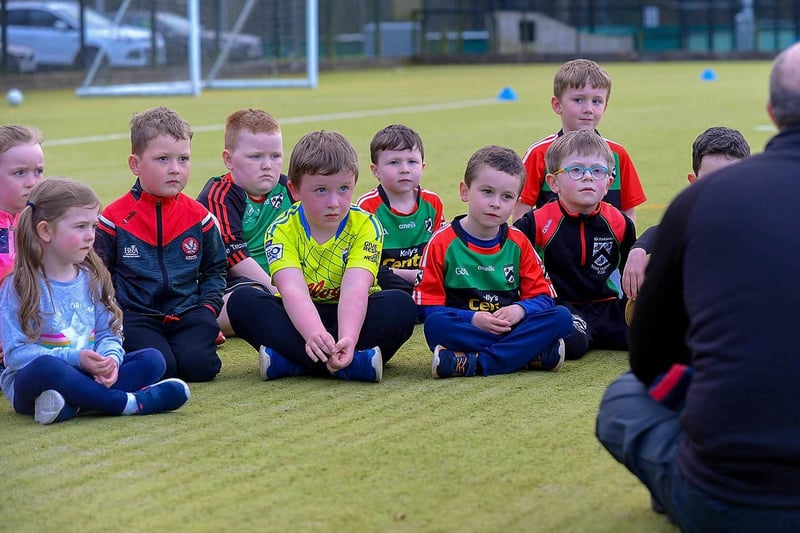 Doire Trasna nursery footballers pictured at a training session recently at the Foyle Arena. Photos: George Sweeney. DER2115GS – 060