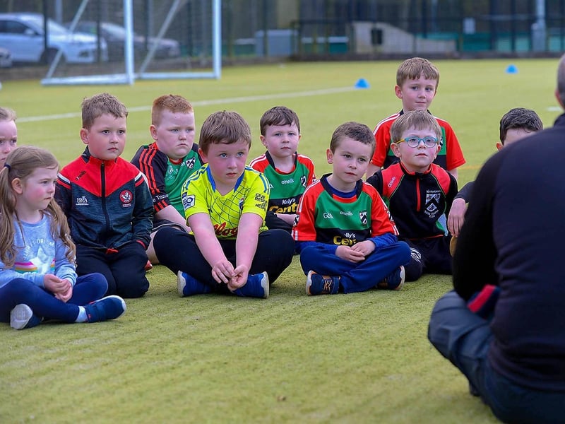 Doire Trasna nursery footballers pictured at a training session recently at the Foyle Arena. Photos: George Sweeney. DER2115GS – 060