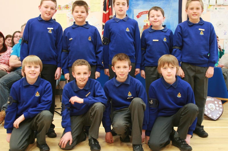 Greenisland Presbyterian BB junior section boys who received their Gold Achievement Badge on Friday during the annual display in 2011.