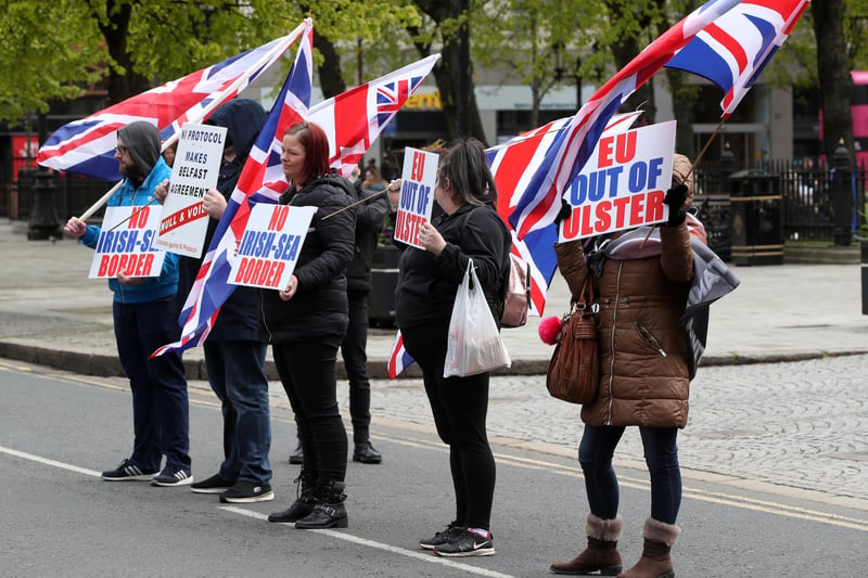 1st May 2021

Jolene Bunting and colleagues holding a white line protest outside City Hall in Belfast.
