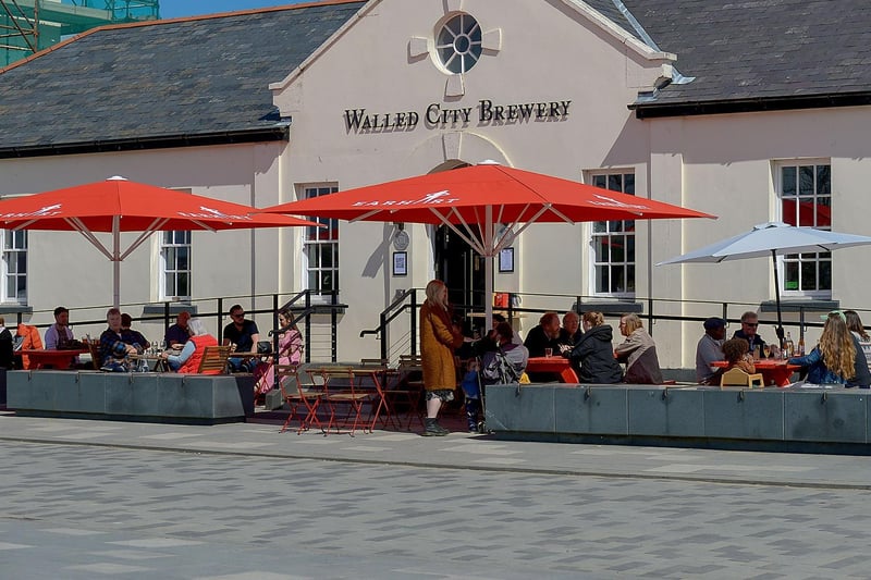 Customers enjoy food and drink outdoors as lockdown restrictions were further eased on Friday last. Photo: George Sweeney / Derry Journal.  DER2117GS - 054
