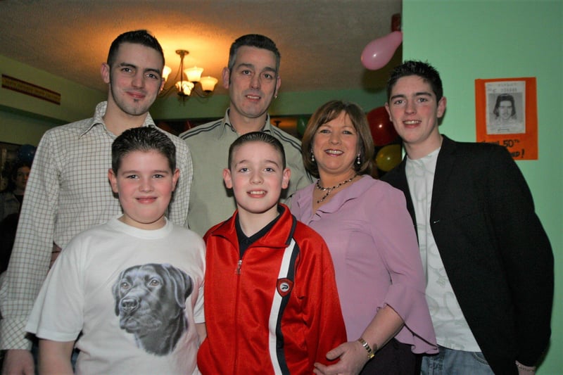 Raymond Gallagher enjoying his birthday celebrations with his family.