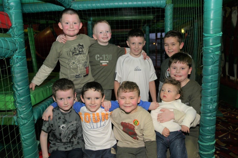 James Doherty celebrates his 6th birthday party with his buddies.