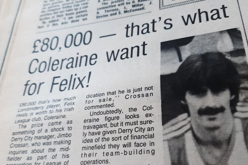 Coleraine wanted £80,000 for Felix Healy according to this report