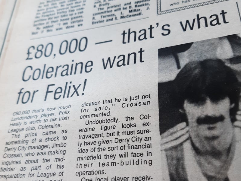 Coleraine wanted £80,000 for Felix Healy according to this report