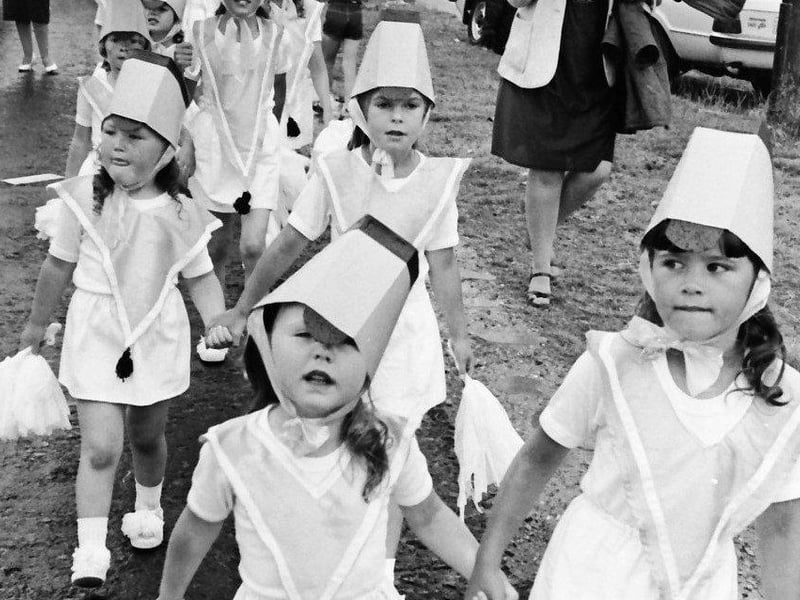 Young majorettes in the Galliagh Carnival Parade.