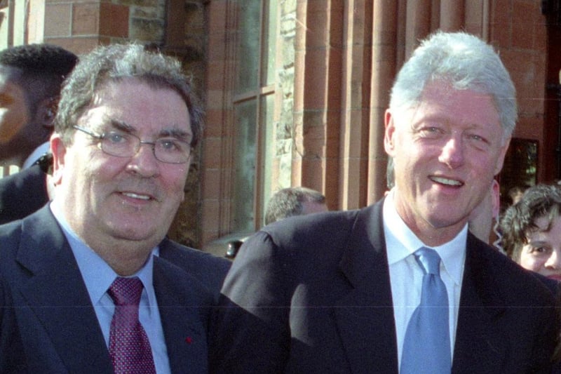 Bill Clinton, John Hume at Guildhall, Derry.