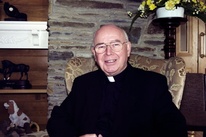Bishop Edward Daly at Foyle Hospice, Derry in 2001.