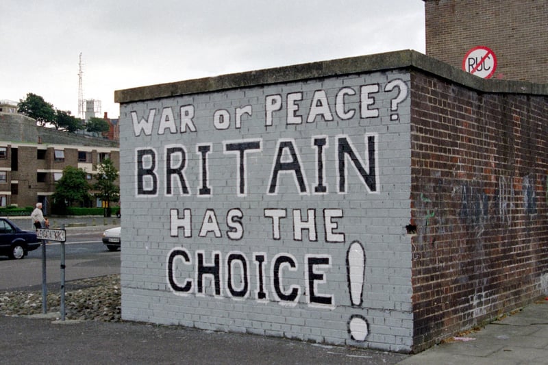 Bogside mural with a message.