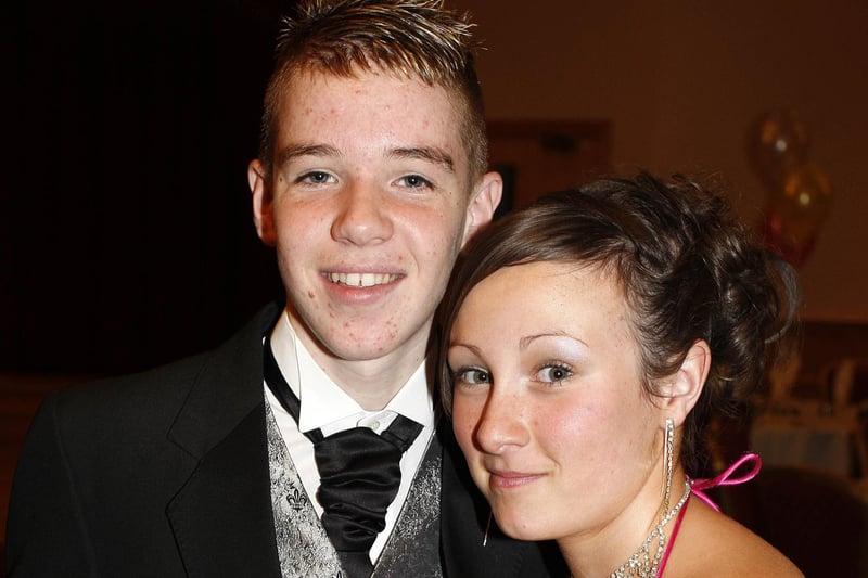 GREAT NIGHT...Grant Rankin and Leah Milliken pictured during the North Coast Integrated College formal at the Royal Court Hotel. CR48-213PL