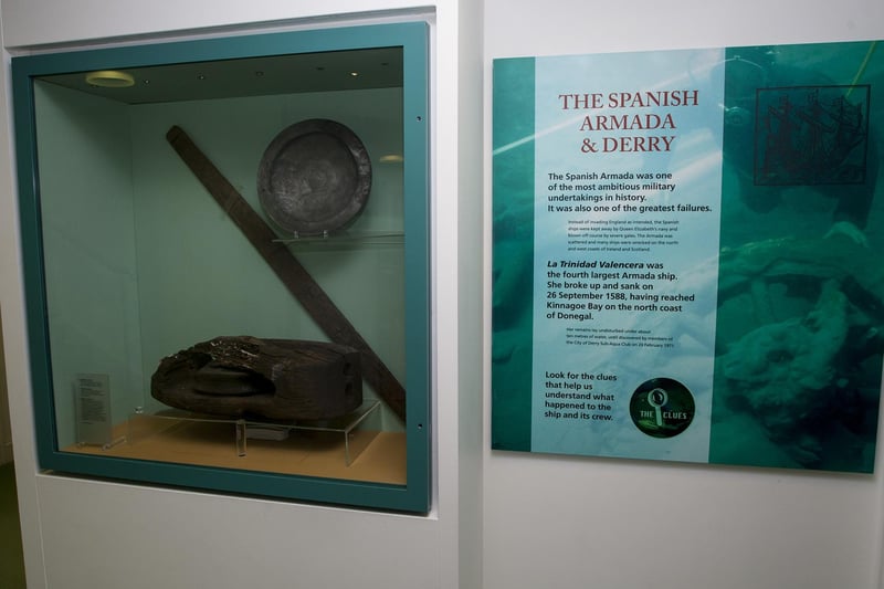 REOPENING.... Some artefacts from the Spanish Armada at the Tower Museum, Derry. DER2915MC088