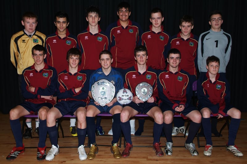 The Oakgrove Integrated College football team who were the winners of the Londonderry Schools Under-15 League and Cup competitions for the 2006-2007 season. LS51-137KM