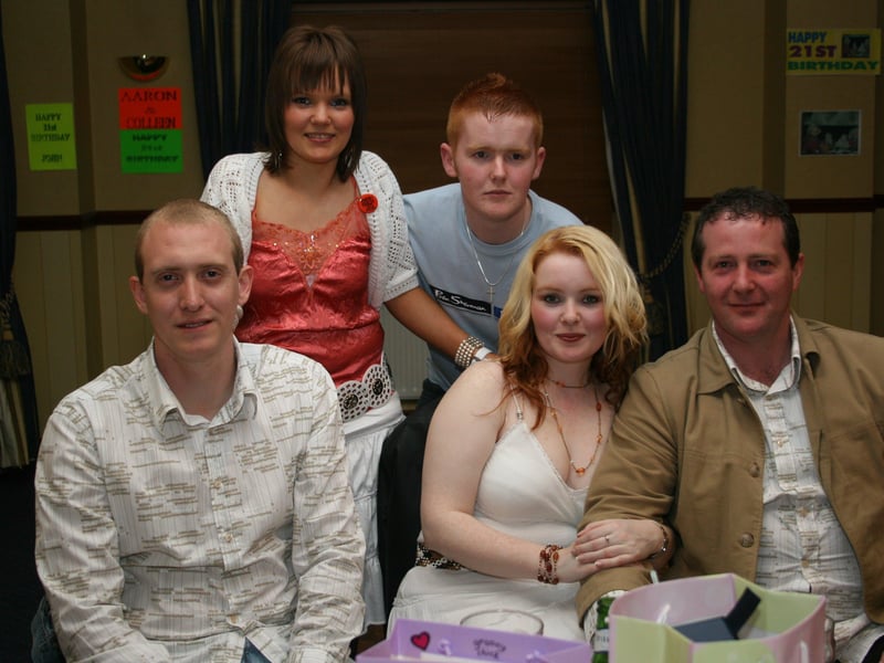Aaron and Colleen Curran (at back) enjoying their birthday with some friends.