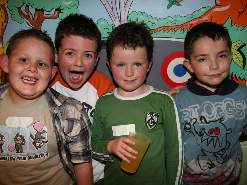 Birthday boy Ryan Quigley with some of his buddies.