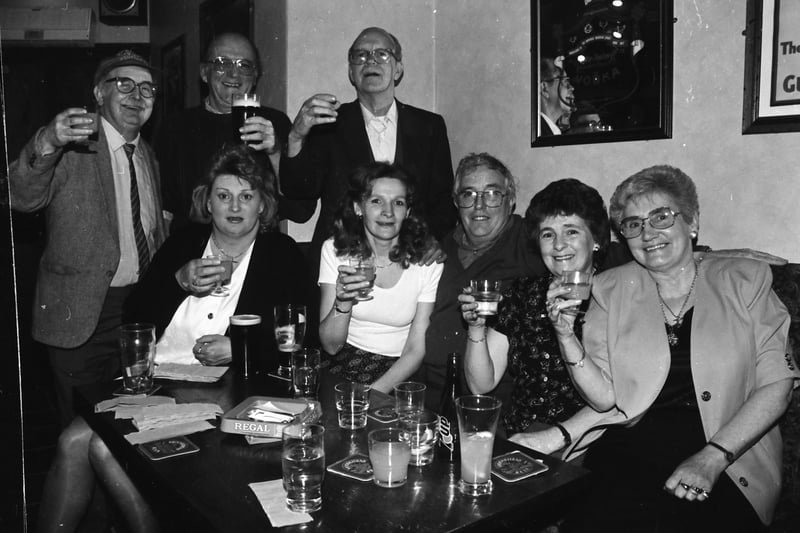 Patrons at the official opening of the refurbished Abercorn Bar lounge in May 1996.