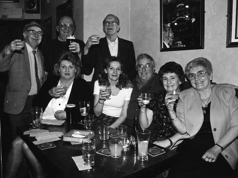 Patrons at the official opening of the refurbished Abercorn Bar lounge in May 1996.