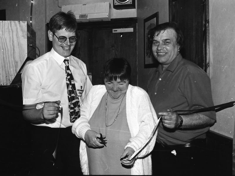 Cutting the ribbon at the newly-refurbished Abercorn Bar.